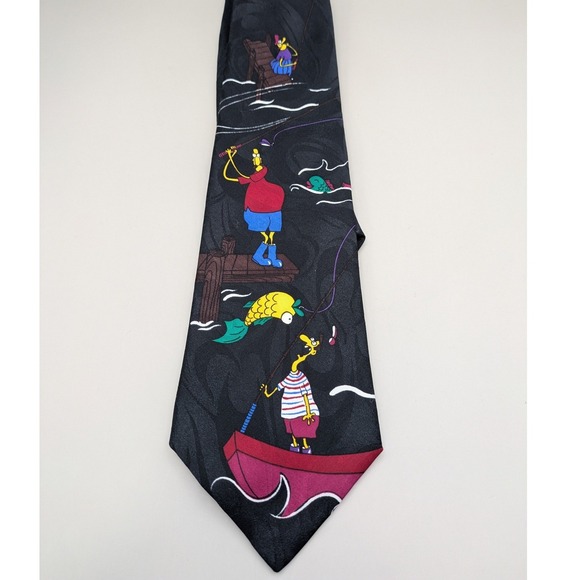 Hallmark Other - Vintage MMG Corp Hallmark The Big Catch Fishing Cartoon Neck Tie Made in USA